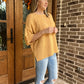 Short sleeve knit top- Mustard