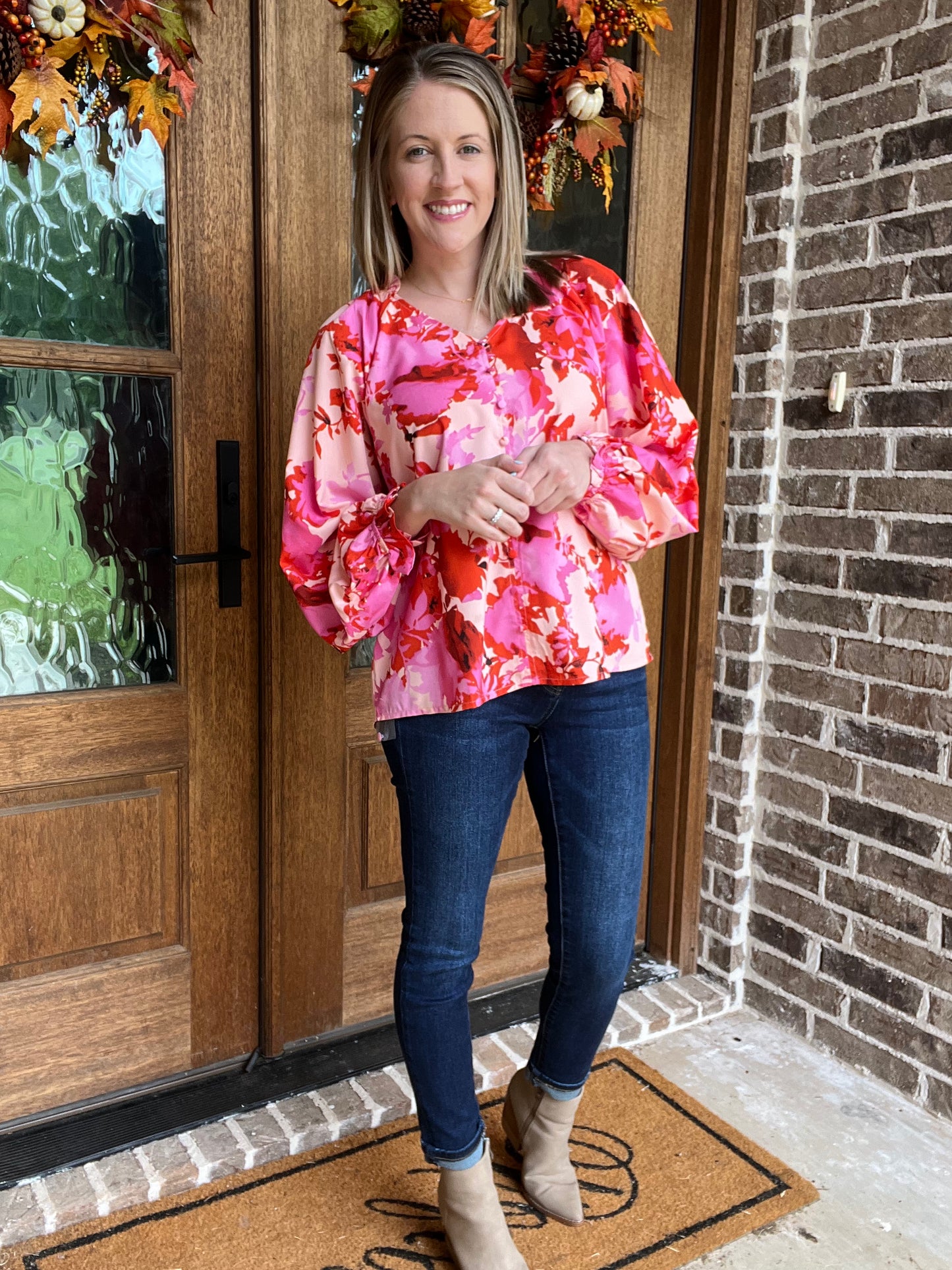 Pink and red love top