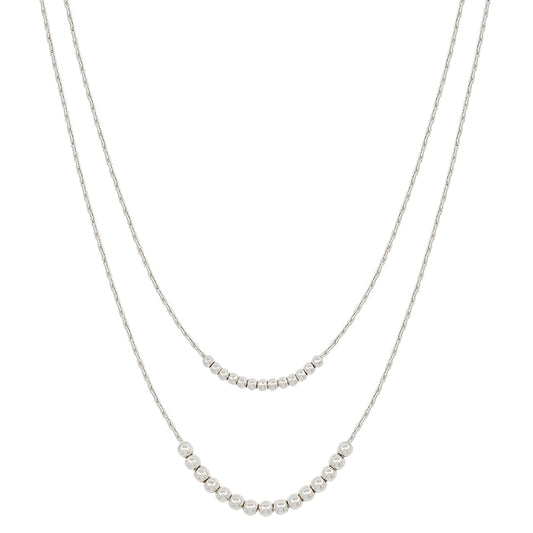 Layered silver chain necklace