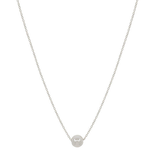 Thin Silver Chain with Silver Bead