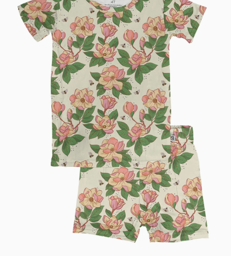 Magnolias Ss & Shorts Two Piece Pajamas