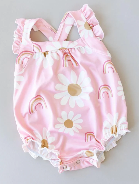 You are my sunshine ruffle back romper