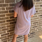 Cami ribbed short sleeve dress- purple