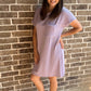 Cami ribbed short sleeve dress- purple