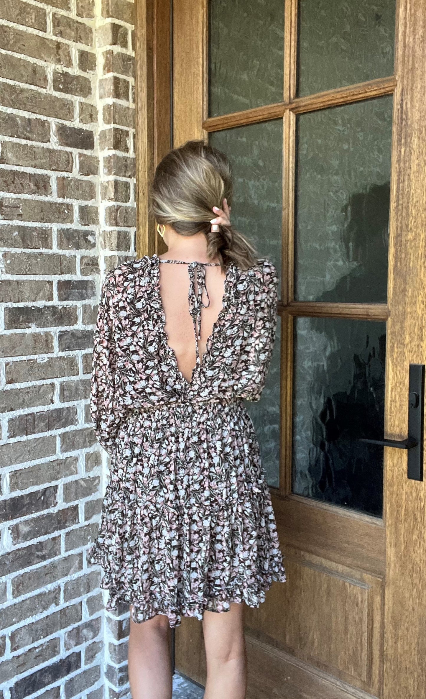 Long sleeve printed dress