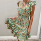 Tiered layered floral dress- kelly green