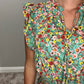 Tiered layered floral dress- kelly green
