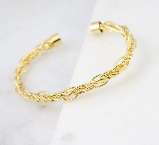 Pickens metal cuff bracelet - gold