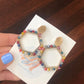 Lily hexagon earrings- multi