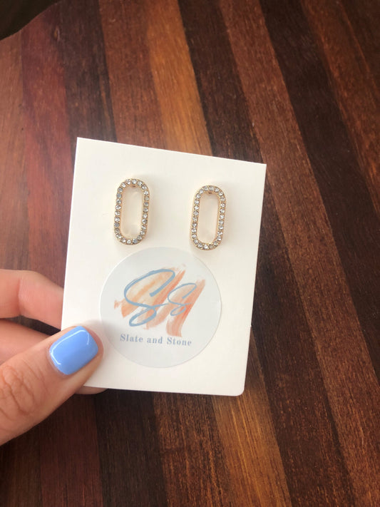 statement stud earrings- gold