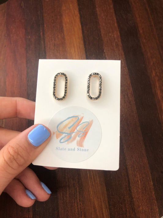 statement stud earrings- black