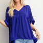 LAST ONE- v-neck blouse- royal blue