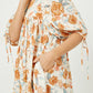 LAST ONE- Florence dress- blue/ orange