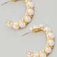 Pearl open hoop earrings