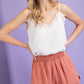 smocked ruffle shorts- ash