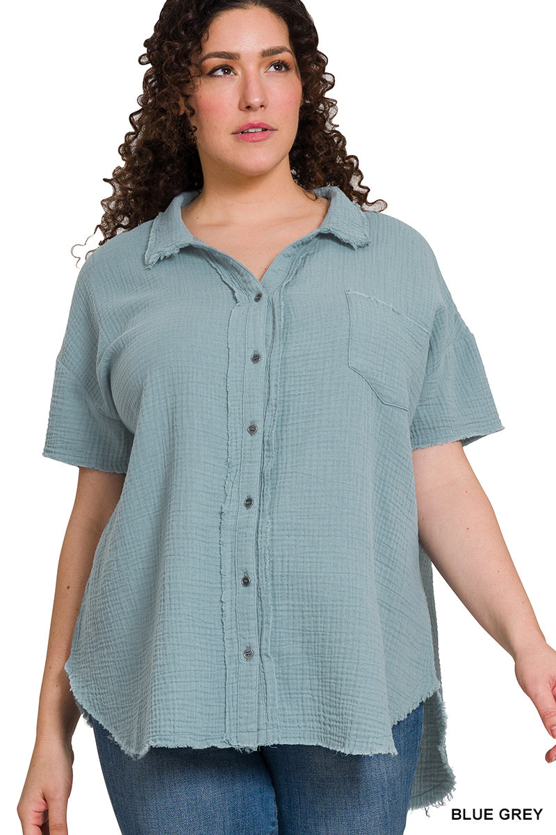 PLUS Everyday kinda top- blue grey