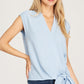 LAST ONE- top with side tie- baby blue