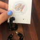 Chunky beads earrings- black