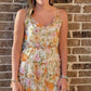 Floral romper- pink/ orange
