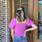 Berry puff sleeve top