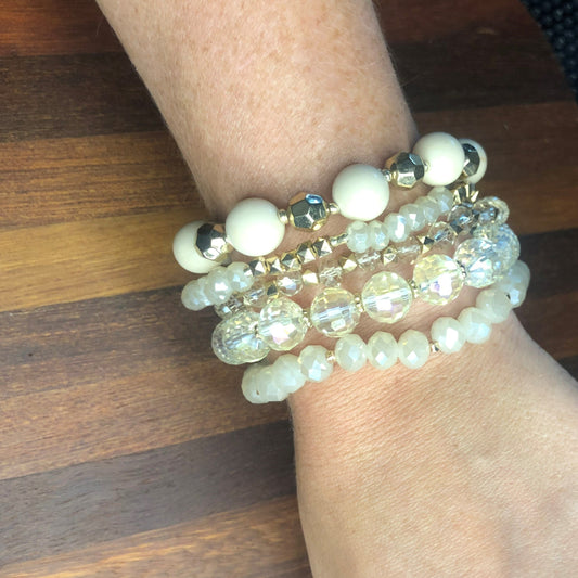 Angel 5 stack bracelet- ivory