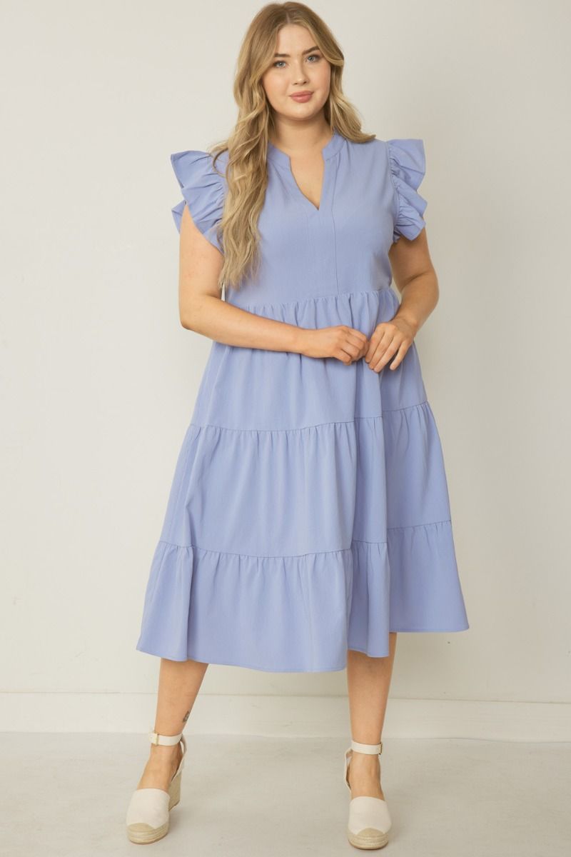 Chambray Midi Dress- PLUS size