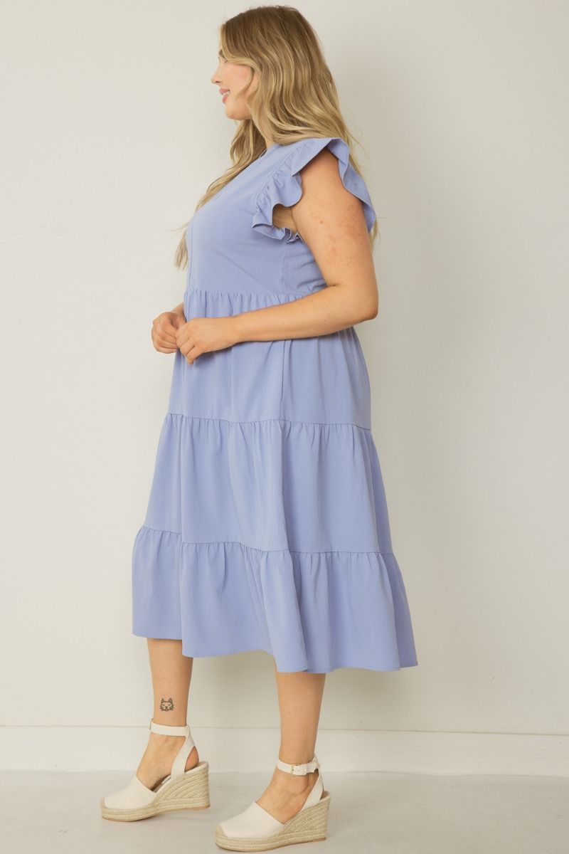 Chambray Midi Dress- PLUS size