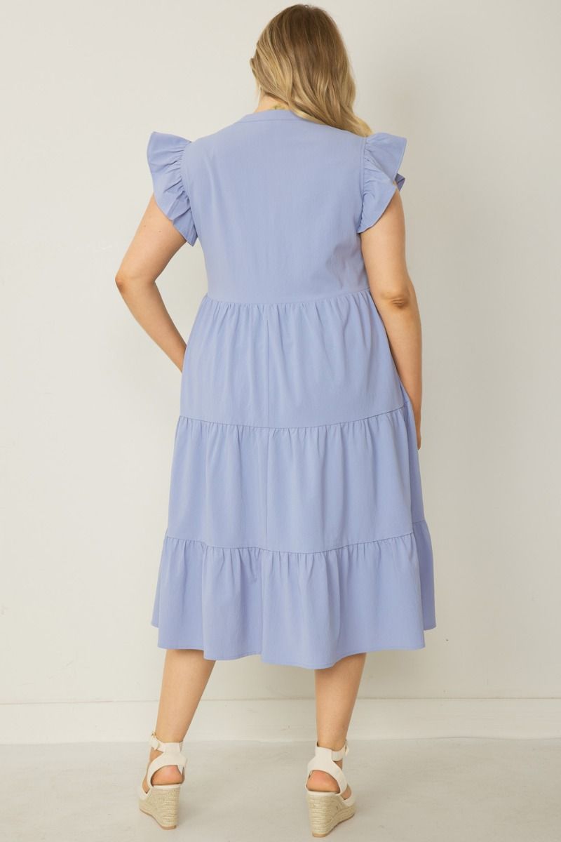 Chambray Midi Dress- PLUS size