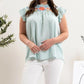 Floral embroidery top - seafoam in Regular and Plus