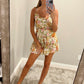Floral romper- pink/ orange