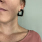Chunky beads earrings- black
