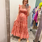 Pink flutter sleeve maxi
