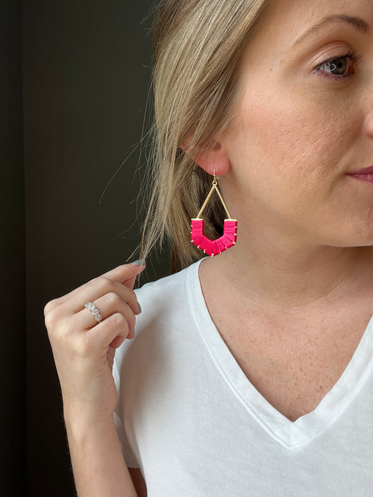 Pink shape earrings