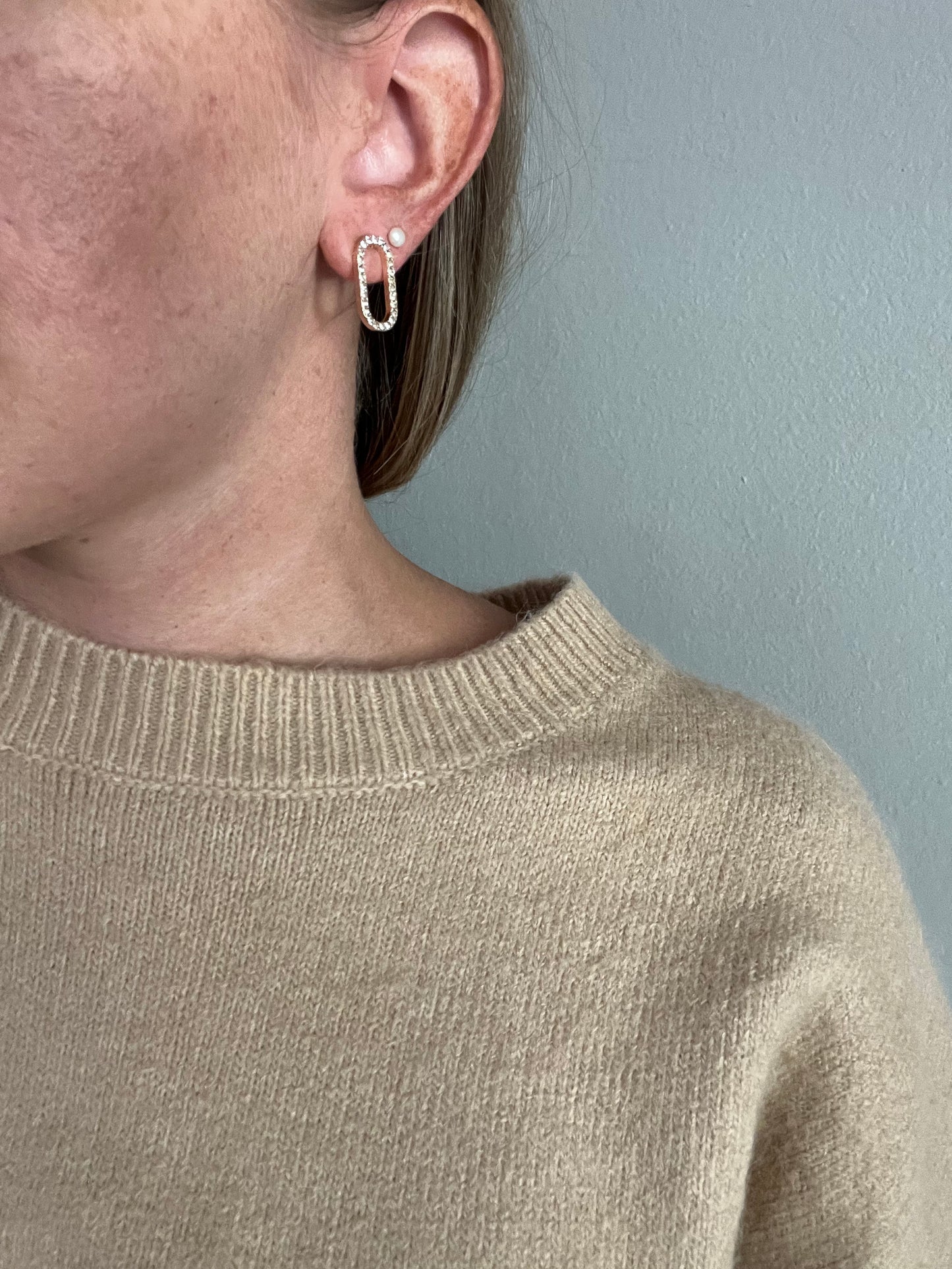 statement stud earrings- gold