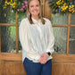 Button down long sleeve top - cream