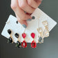 Stone water drop earrings