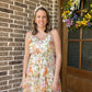 Floral romper- pink/ orange