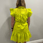 LAST ONE- Carolina mini dress - chartreuse