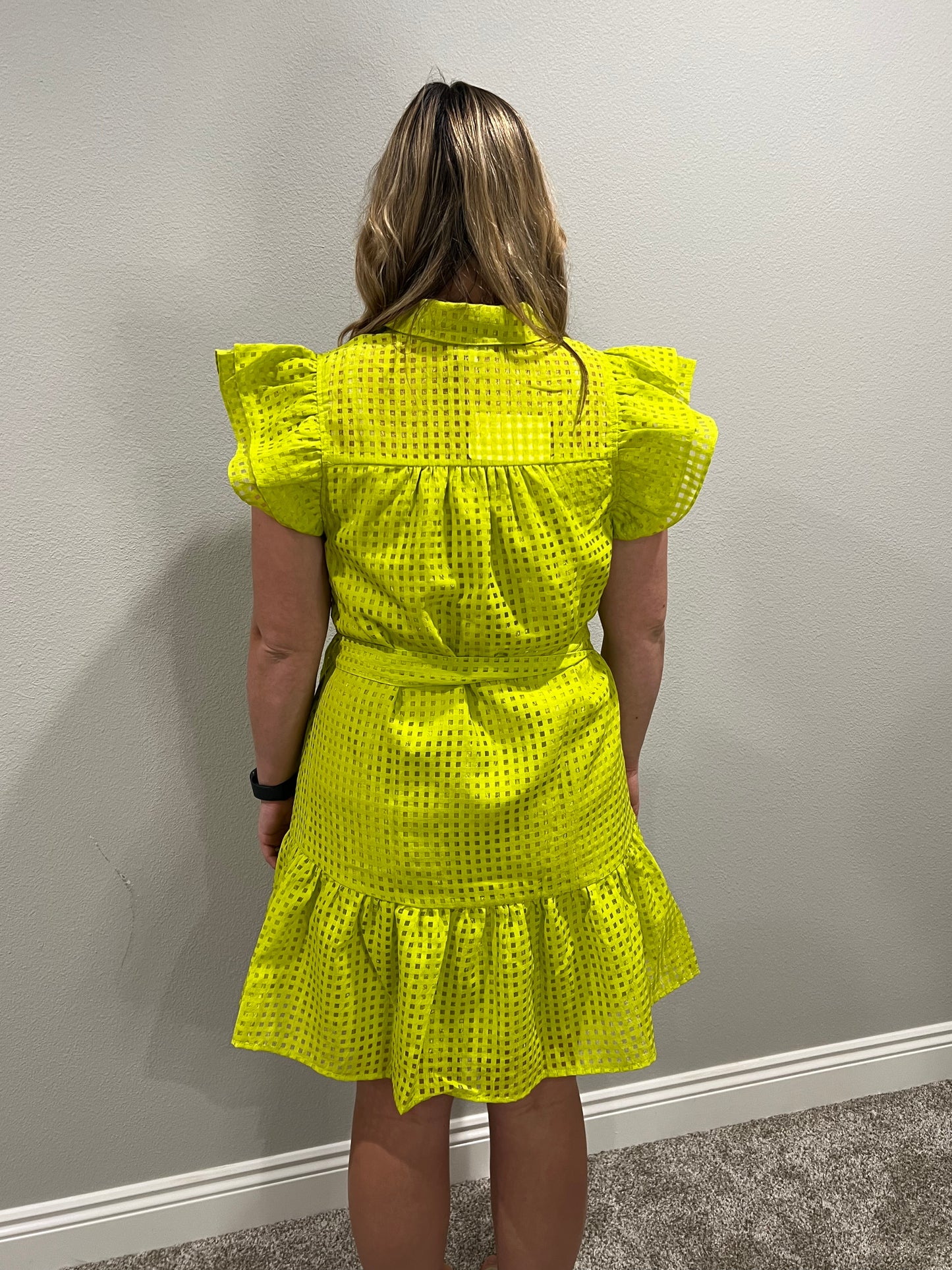 LAST ONE- Carolina mini dress - chartreuse