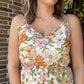 Floral romper- pink/ orange