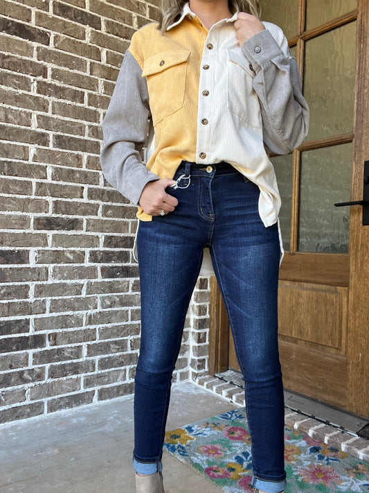 Amber mid rise skinny- dark