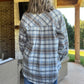 Best wishes light shacket- blue / tan