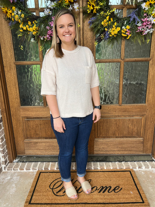 Kalie waffle top- 2 colors