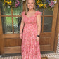 Pink flutter sleeve maxi