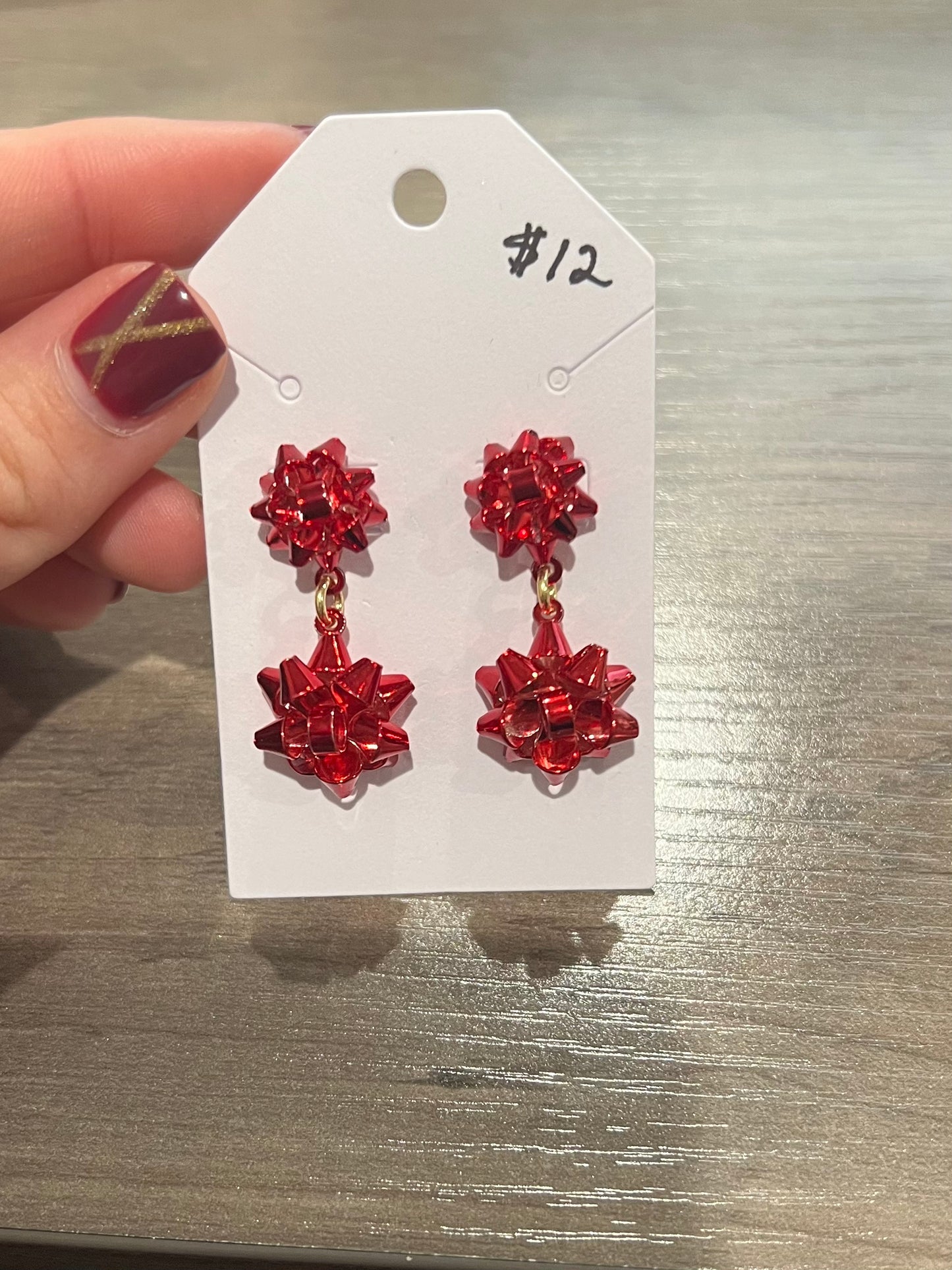 Christmas 2 bow earrings