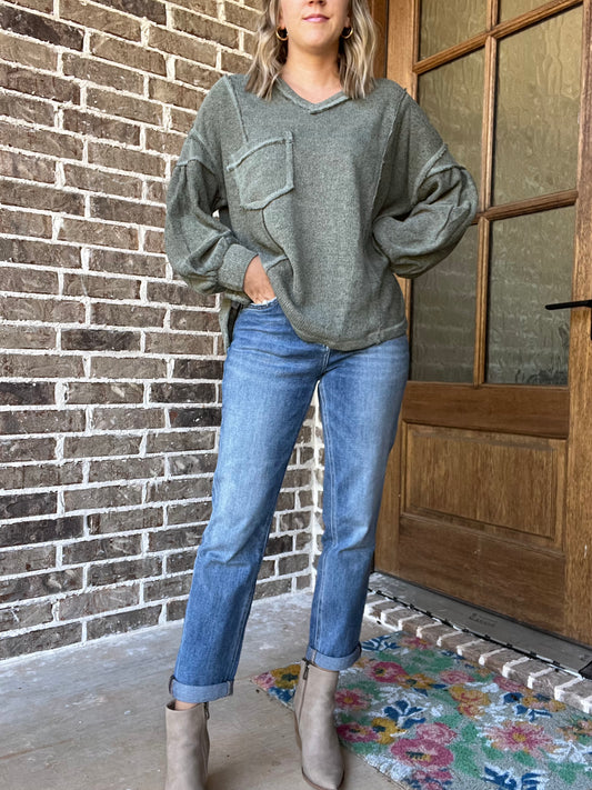 Skylar-cuffed boyfriend jeans