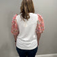 White top with statement sleeves- multi
