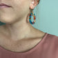 Double drop oval earrings- multi