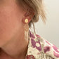 Disco beaded earrings- natural