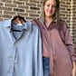 LAST ONE-Sadie satin top- chambray